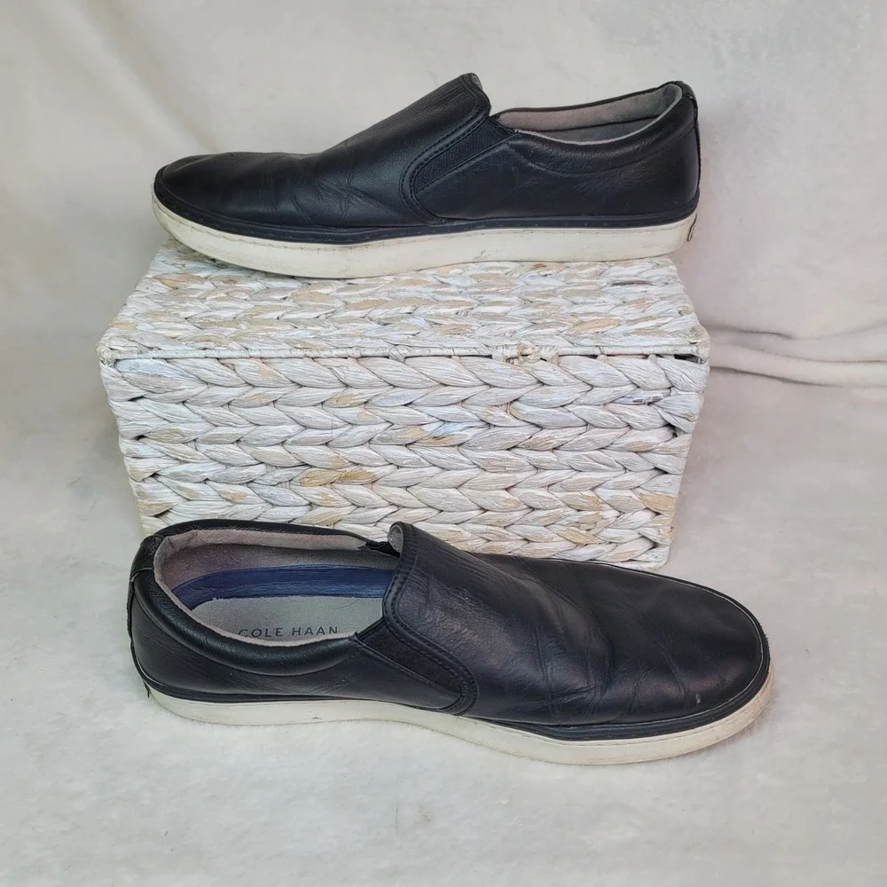 COLE HAAN Grand OS Franklin Black Sz 12 M Men‎ Slip-On Leather Loafers Sneakers